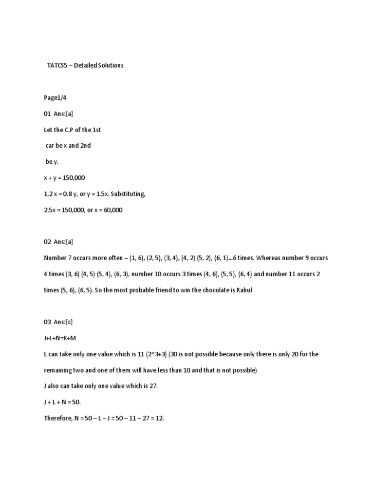 TCS 5 Solu | PDF | Teaching Mathematics | Mathematical Analysis