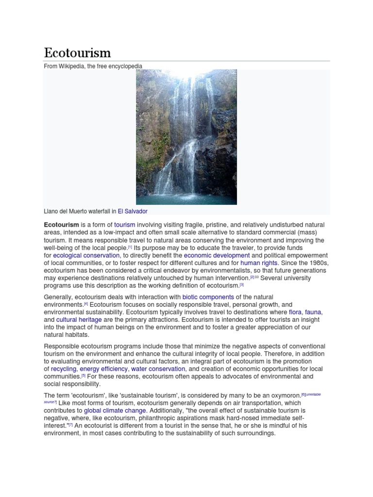 Understanding Ecotourism Principles | PDF | Tourism | Sustainability