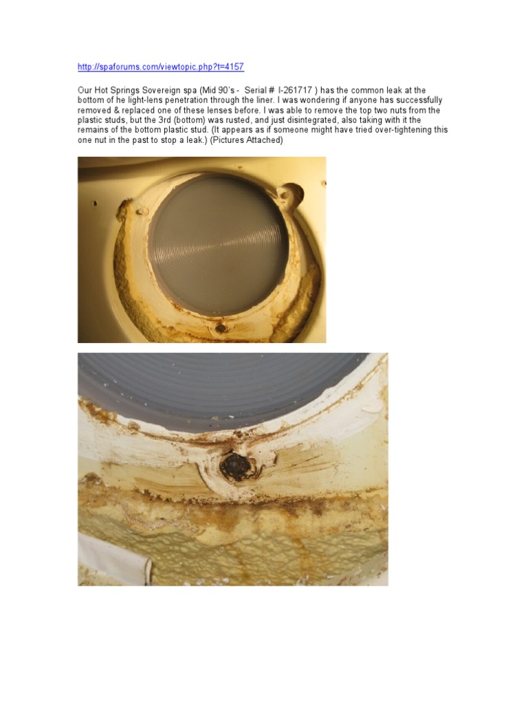 Repairing a Leaking Hot Tub Light Lens Through Successful Removal and