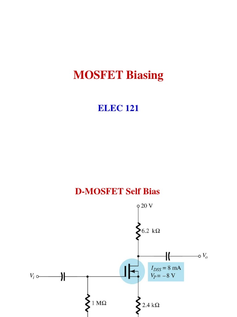 12 Mosfet Biasing PDF Mosfet Electronics