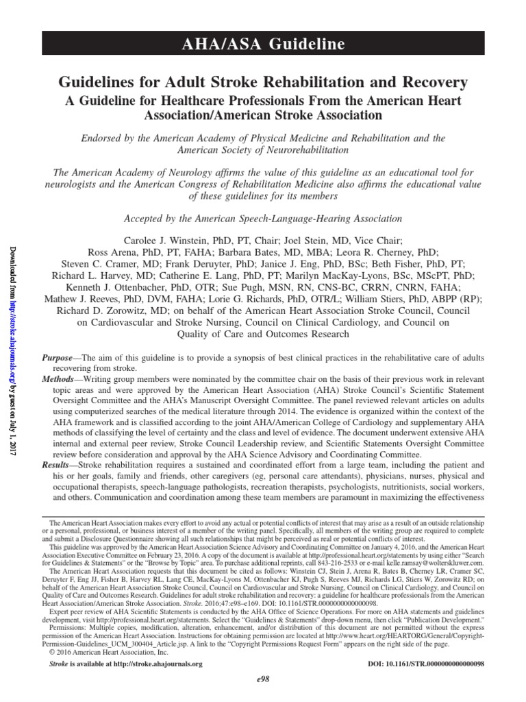E98 Full | PDF | Physical Therapy | Stroke