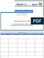 Projected Key Dates: For Test Coordinators