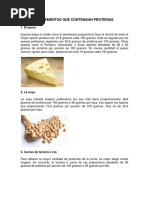 10 Elementos Que Contengan Proteinas