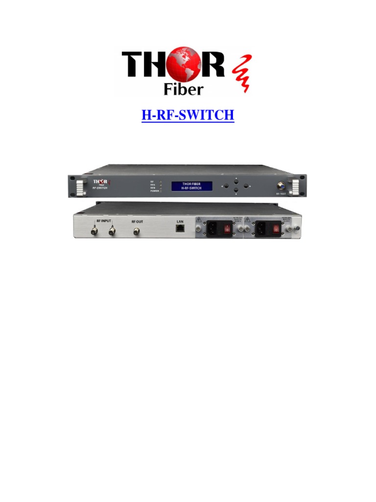 Thor CATV RF Auto Redundancy Failover Switch User Manual | PDF | Cable ...