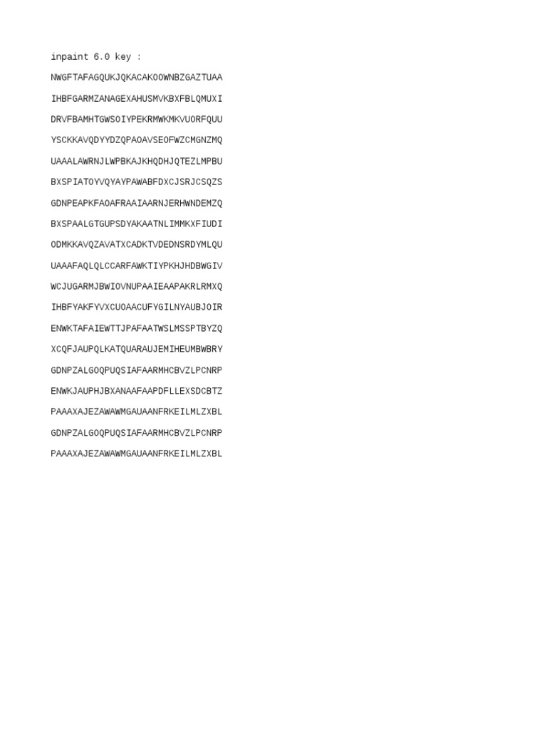 Inpaint 6.0 Serial Key List | PDF