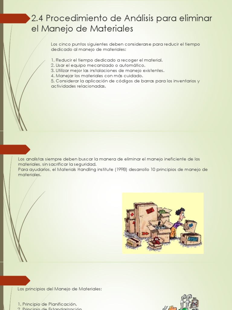 Procedimiento de Análisis para eliminar el Manejo de