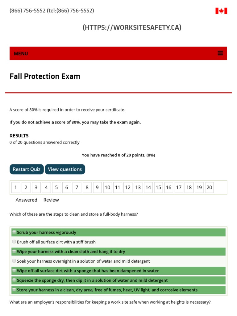 Fall Protection Exam _ Worksite Safety5 Nature