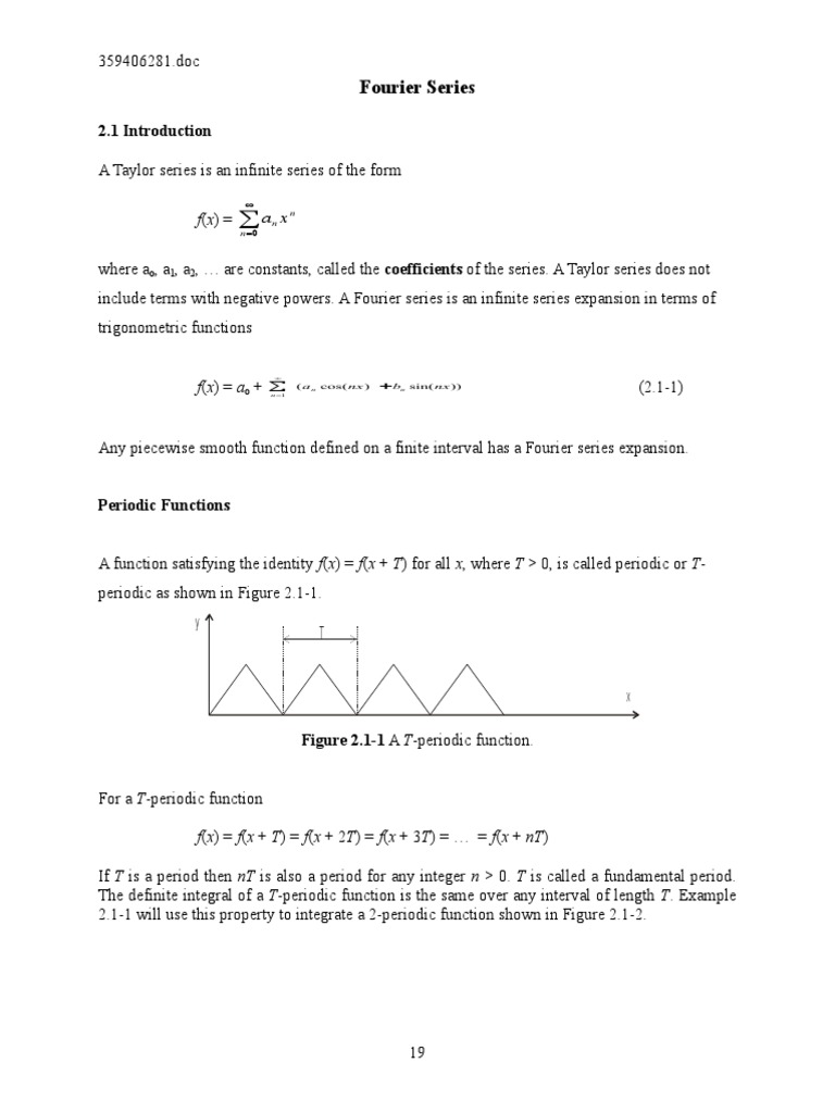 A Comprehensive Introduction to Fourier Series Expansions | PDF ...