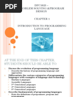 DFC1023 - Problem Solving &program Design: Introduction To Programming Language