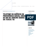 Telefone Da Agência Da Previdência Social (Inss) de Rio de Janeiro-barra Da Tijuca _ Rj - Previdência Social