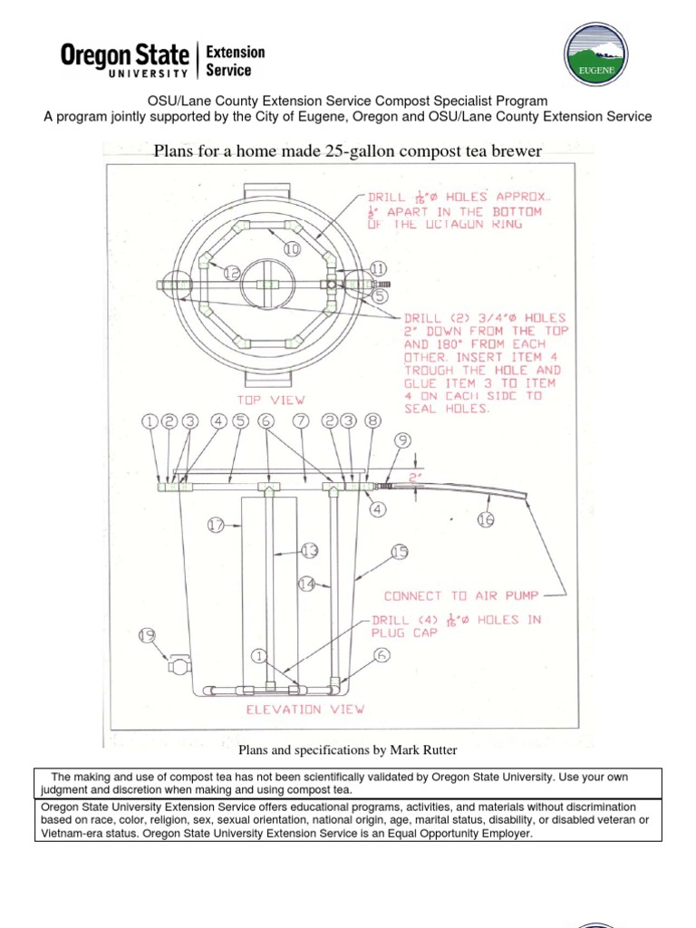 Plans For A Home Made 25 Gallon Compost Tea Brewer - Oregon State ...