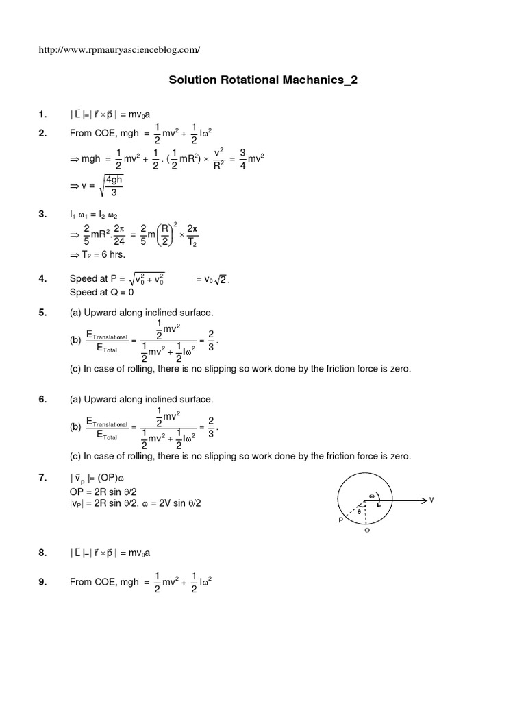 Rotational Mechanics Concepts Explained An Analysis of Rotational