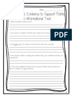 Reasons Evidence To Support Points in Informational Text