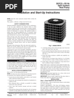 Installation and Start-Up Instructions: 38YCC-50 HZ Split System Heat Pump