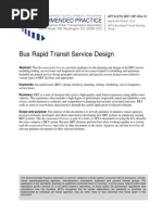 Bus Rapid Transit Service Design: Recommended Practice