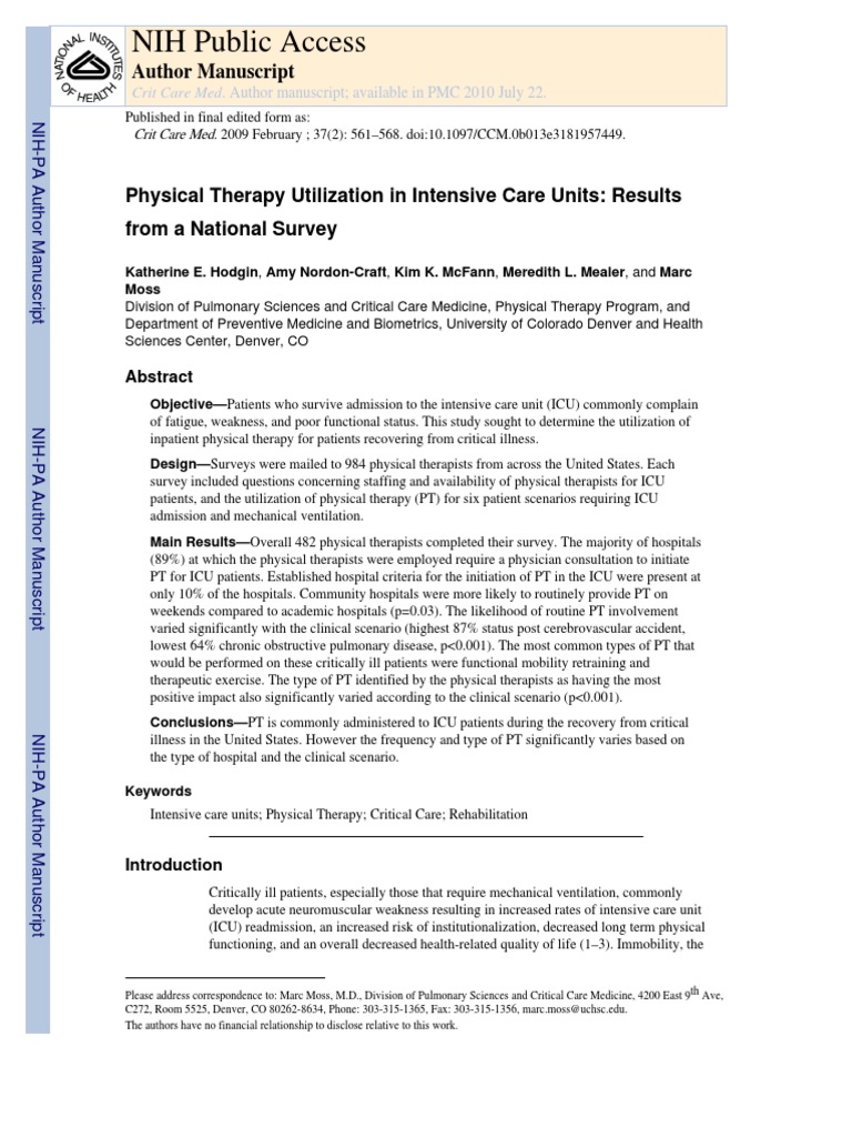 Intensive Care Medicine Experimental Manuscript – HFQNCA