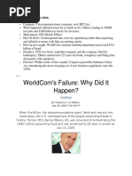 Worldcom'S Failure: Why Did It Happen?