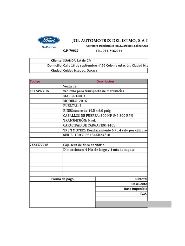 Factura 1 PDF Diseños de automóviles Tecnologías automotrices