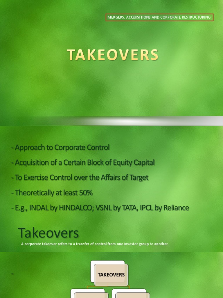 Mergers, Acquisitions, and Takeover Strategies | PDF | Takeover | Stocks