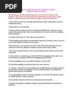 General Laboratory Rules and Precautions For Electrical Safety