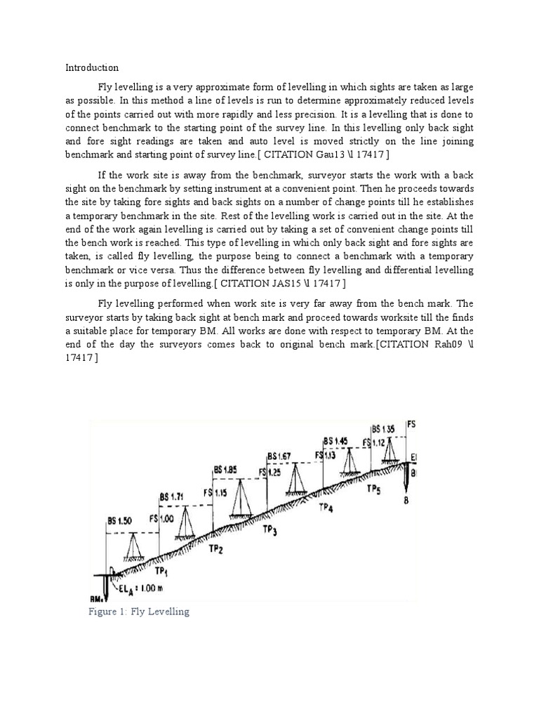 Fly Levelling Procedure in Surveying | PDF | Surveying | Scientific ...