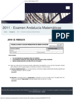 2011 - Examen Andalucía Matemáticas - Pruebas de Acceso a Grado Superior 2015