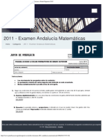 2011 - Examen Andalucía Matemáticas - Pruebas de Acceso A Grado Superior 2015