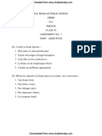 CBSE Class 6 French Practice Worksheets