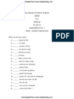 CBSE Class 6 French Practice Worksheets