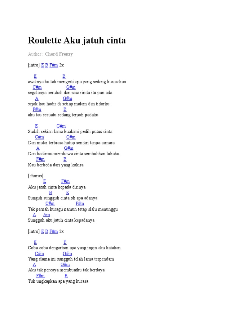 Roulette Aku Jatuh Cinta Docx