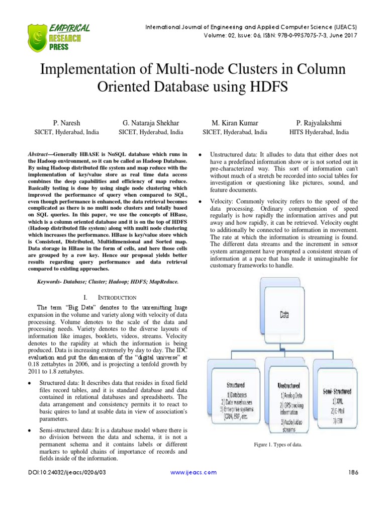 Implementation of Multi Node Clusters in Column Oriented Database Using ...