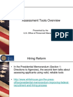 Assessment Tools Overview: Presented by The U.S. Office of Personnel Management