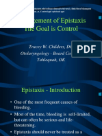 Management of Epistaxis Goal is Control