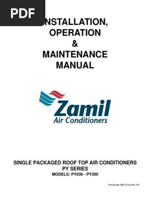 Zamil Py Series Installation Operation Amp Maintenance Manual