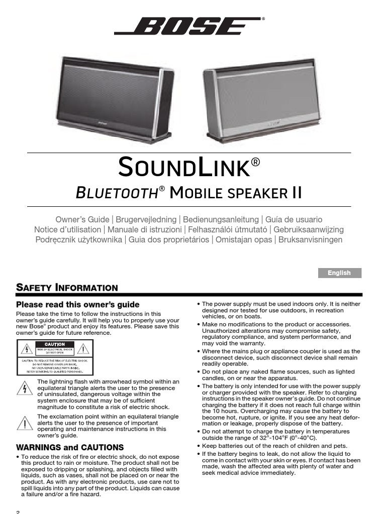 Bose Speaker Instructions Bluetooth Battery Charger