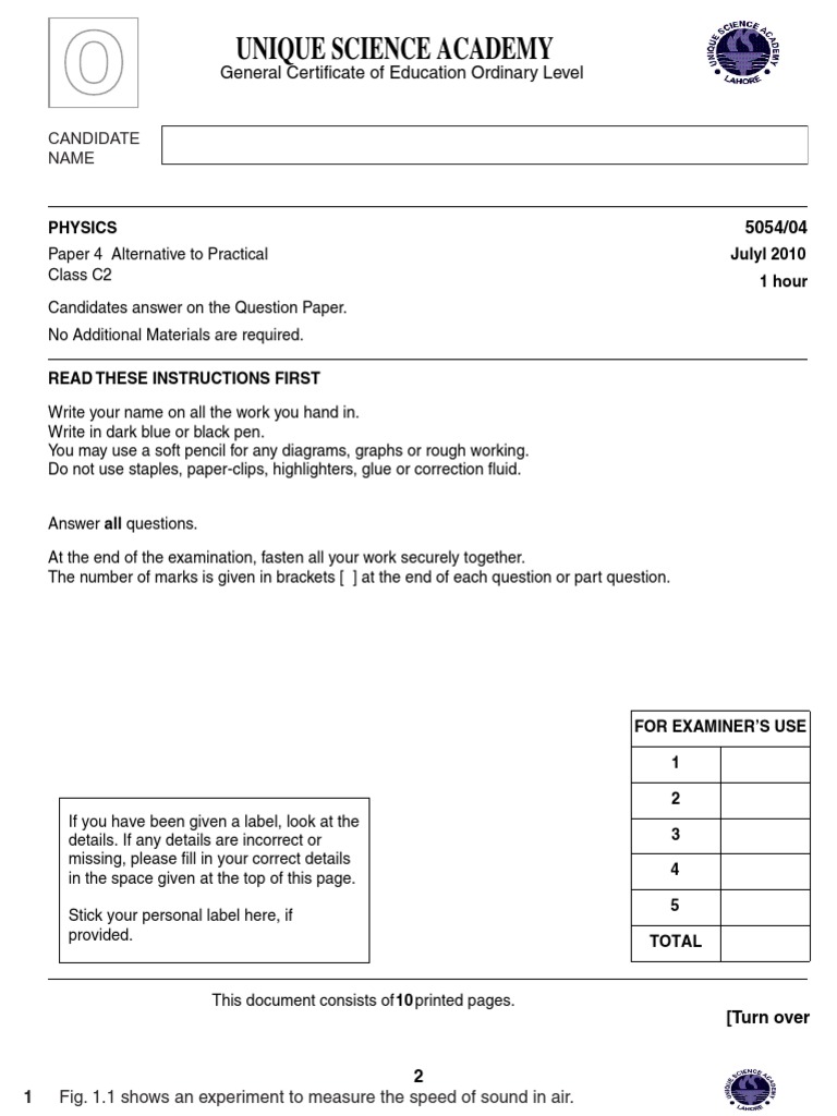 Physics Paper 4 C 2 July PDF | PDF | Lens (Optics) | Frequency