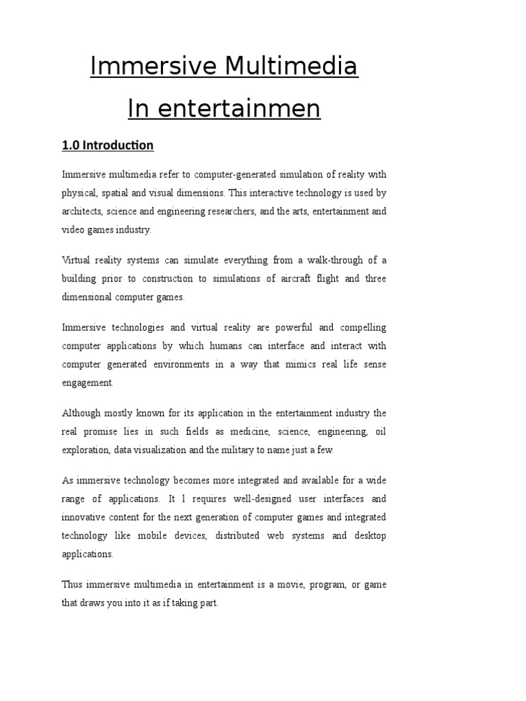 Immersive Media Discovery Process