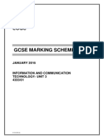 Gcse Marking Scheme: JANUARY 2016