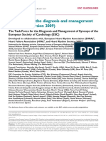 Guidelines For The Diagnosis and Management of Syncope (Version 2009)