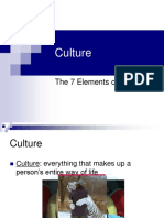 Culture: The 7 Elements of Culture
