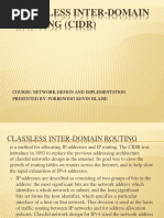 Classless Inter-domain Routing (Cidr) Ppt