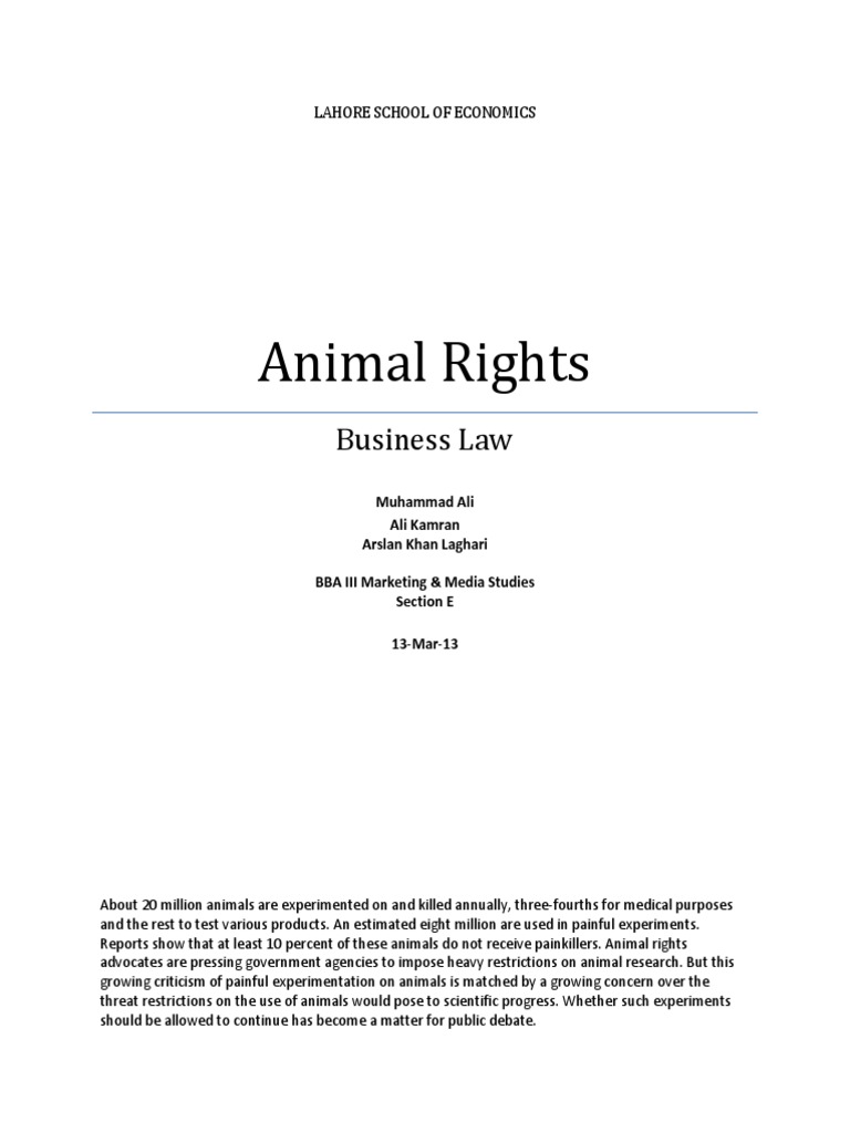 Animal Rights - Report Done | PDF | Animal Testing | Animal Welfare
