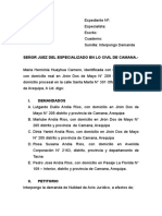 Demanda de Nulidad de Acto Jurídico de Compra Venta