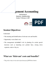 Management Accounting: PGP Section D Instructor: Akanksha Jalan Session 7: February 2, 2017