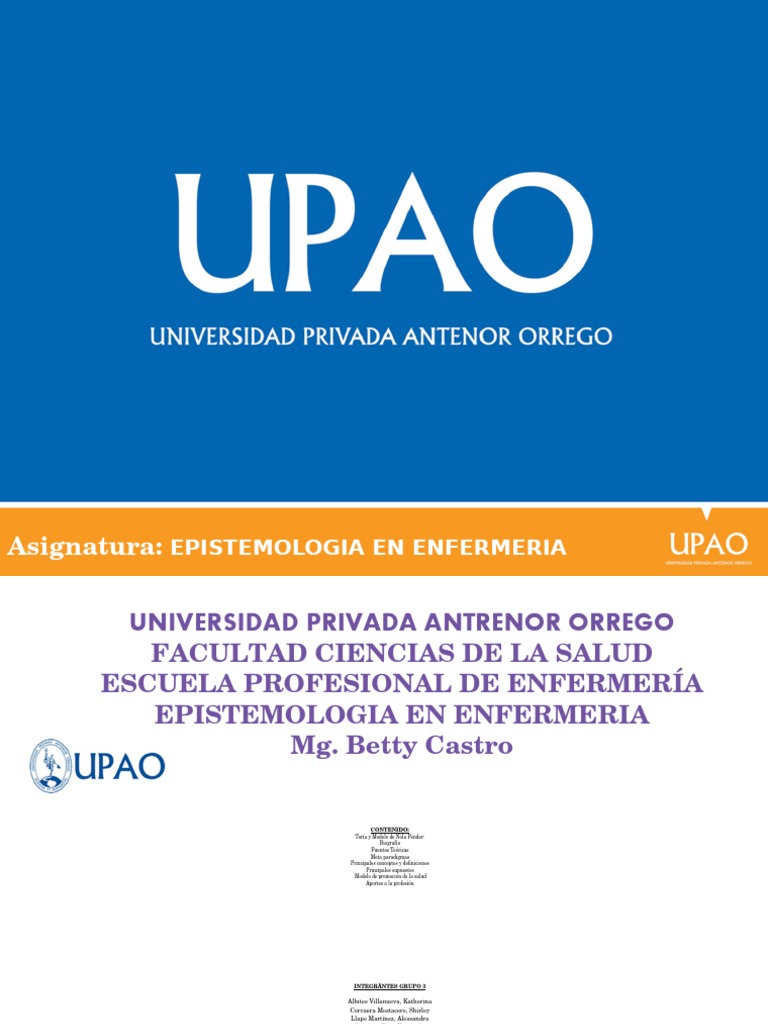 Teoria Nola Pender Behavior Nursing