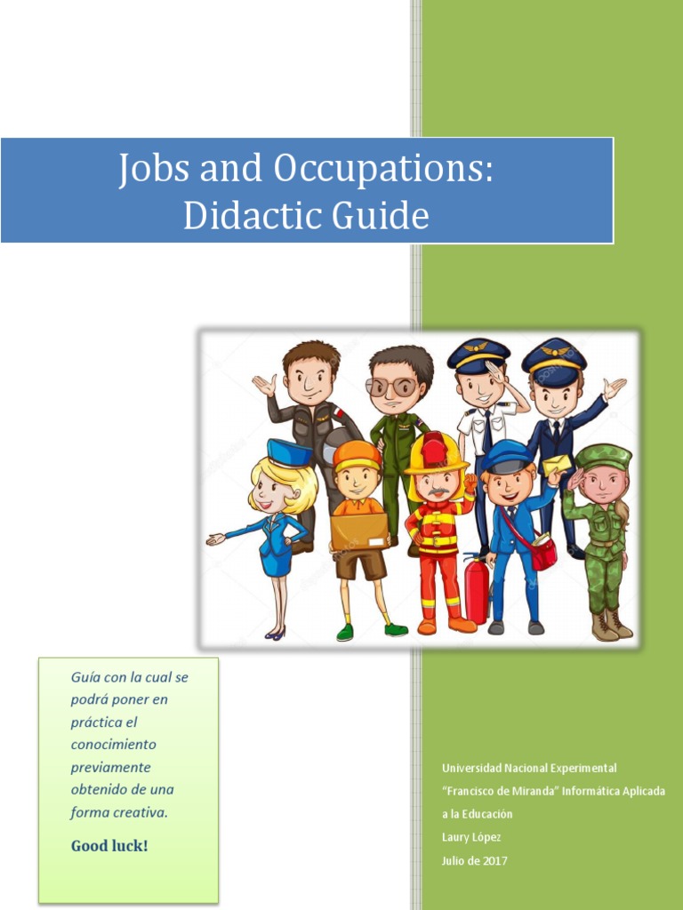 Jobs and Occupations Didactic Guide | PDF | Service Industries | Labour