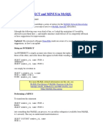 Doing Intersect and Minus in Mysql