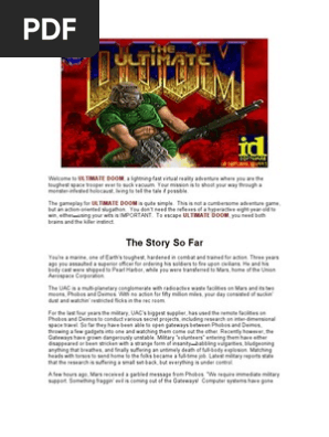 Ultimate DOOM Manual | PDF | Menu (Computing) | Computer Keyboard
