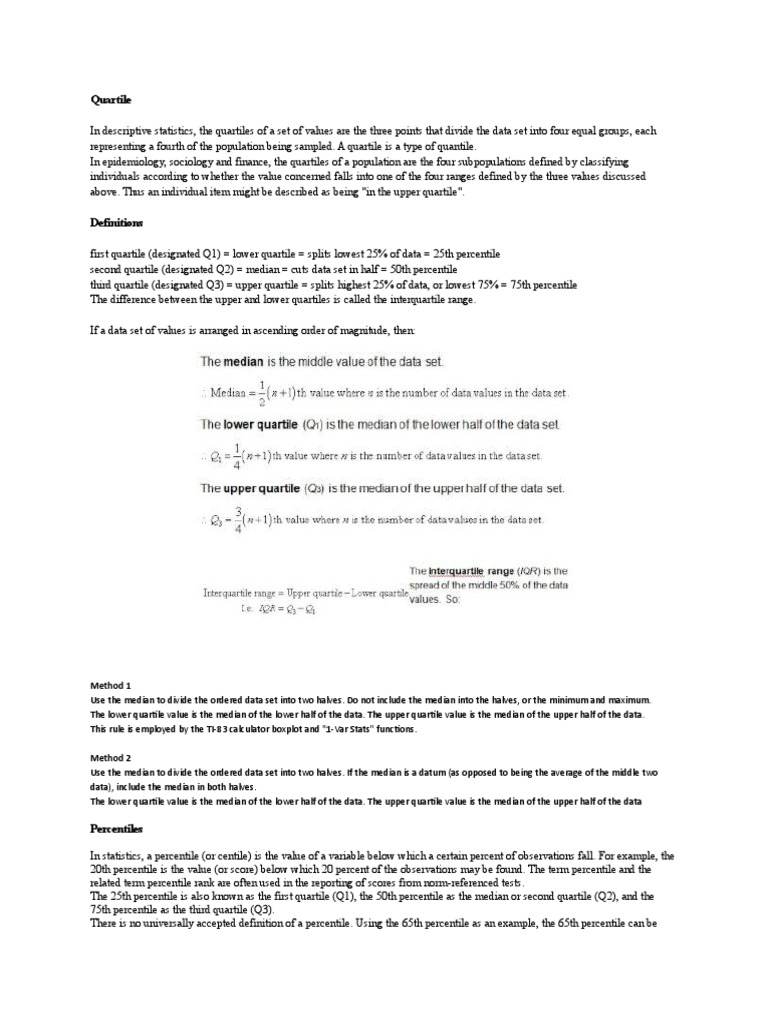 Quartile Download Free Pdf Percentile Quartile