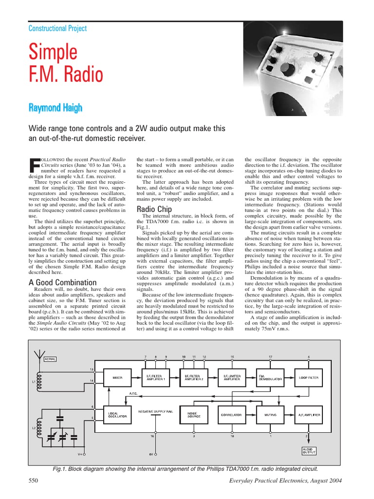 Simple FM Radio Receiver Design | PDF